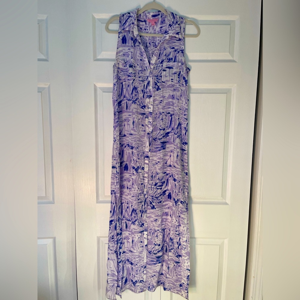 Lilly Pulitzer Rock the Dock Verbena Size Small Rayon Long Dress Like New